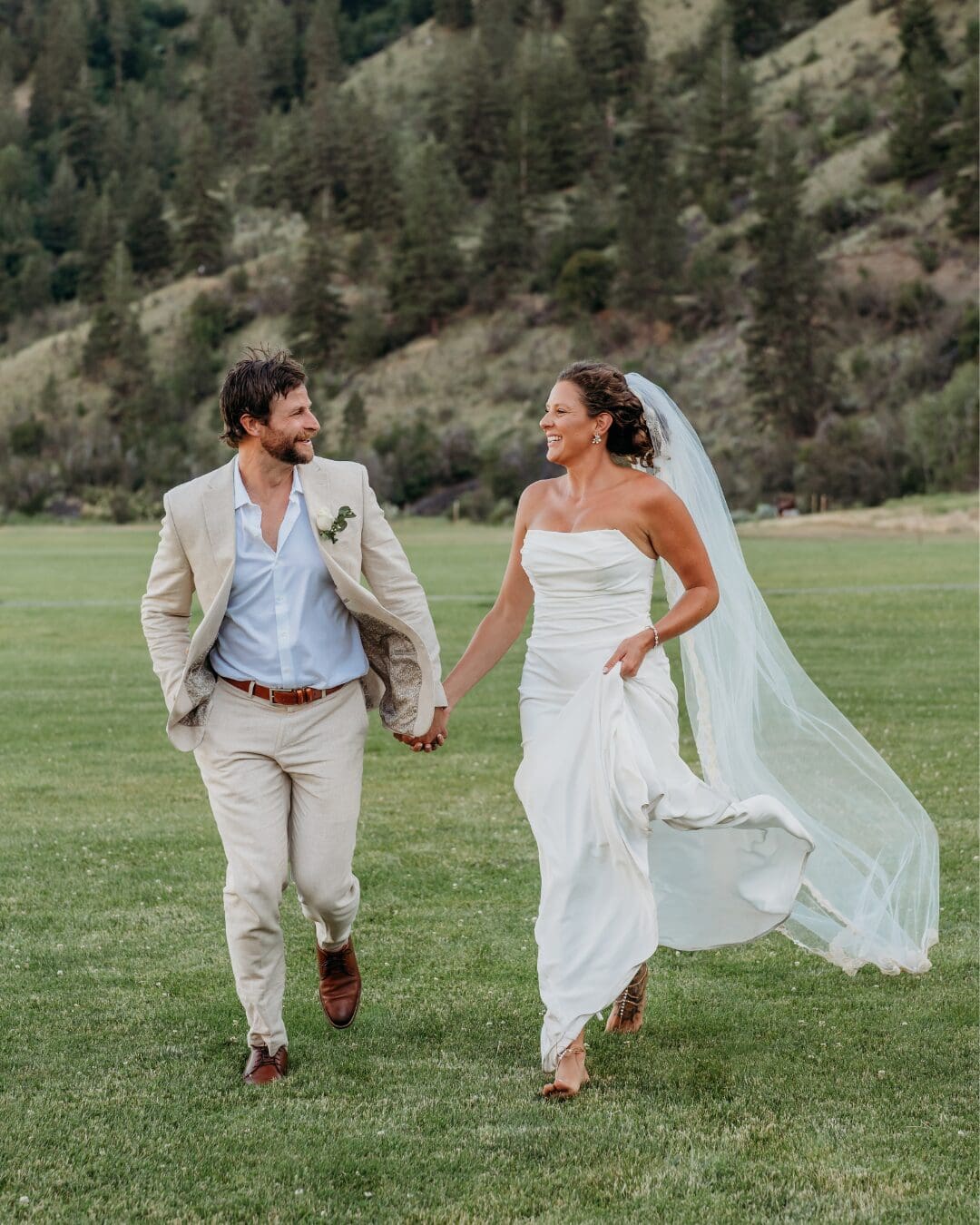 couple holding hands at american homestead in naches wa